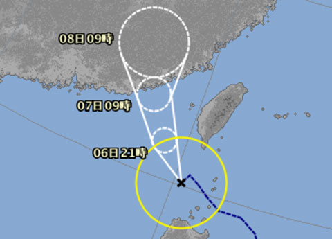 気象庁の台風進路予想図