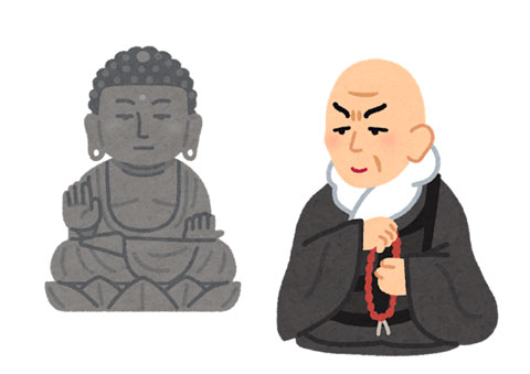 僧侶と仏像